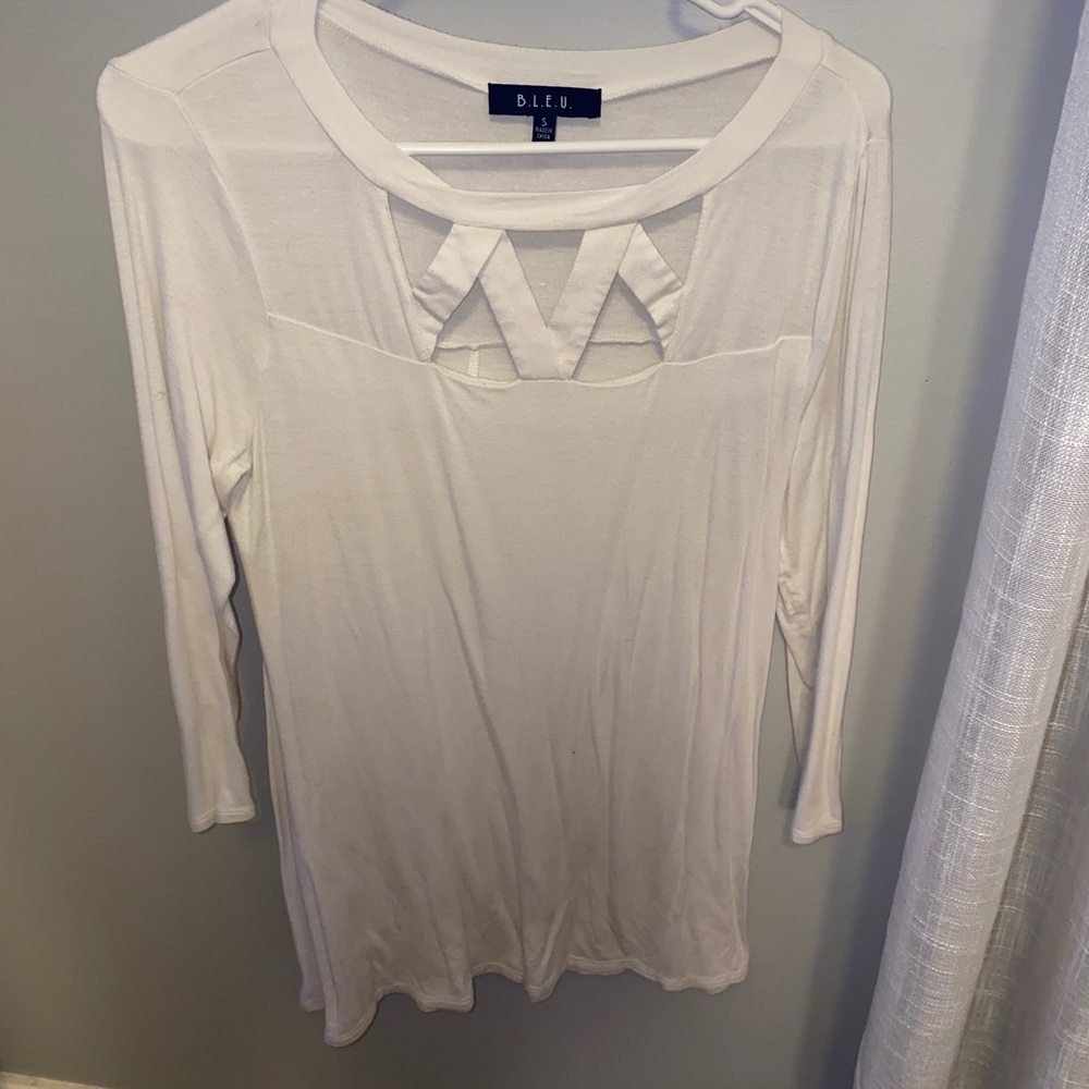 White long sleeve top